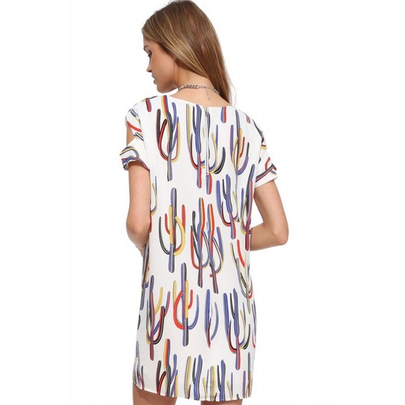 Boutique | Multi Color Cactus Print Dress - Picture 3 of 10